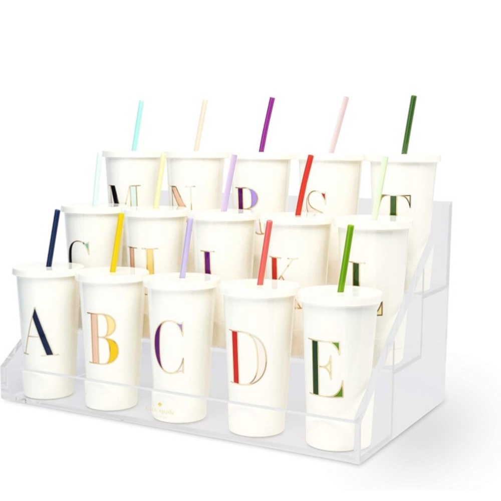 LMT: Kate Spade New York initial 'L' 20oz. straw tumbler